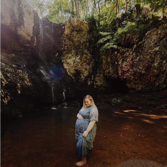 𝅺PinkBlush Lace overlay maxi dress NWT - Picture 7 of 10